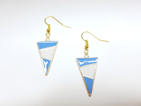 Dreieck Ohrringe blau goldfarben triangle